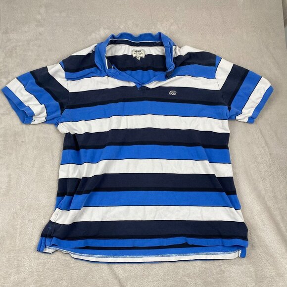 Ecko Unltd Mens Polo Shirt 3XL Striped Blue & White Cotton Casual Short Sleeve - Picture 8 of 9